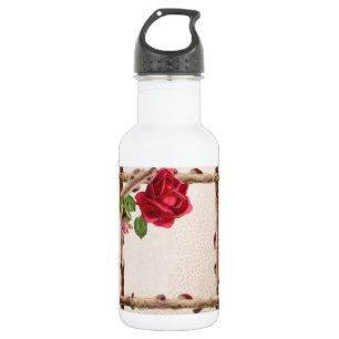 Vintage old rose rustic Victorian Antique Classic Water Bottle