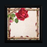 Vintage old rose rustic Victorian Antique Gift Box<br><div class="desc">A nature inspired rustic antique rose and twig nature design. This is perfect for wedding invitations and programs,  customizable for your own wedding's details. Part of our rustic nature collection.</div>