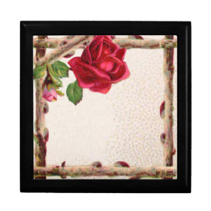 Vintage old rose rustic Victorian Antique Gift Box