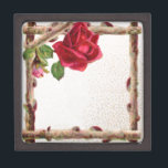 Vintage old rose rustic Victorian Antique Jewelry Box<br><div class="desc">A nature inspired rustic antique rose and twig nature design. This is perfect for wedding invitations and programs,  customizable for your own wedding's details. Part of our rustic nature collection.</div>