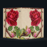 Vintage old rose rustic Victorian Antique Mini Binder<br><div class="desc">A nature inspired rustic antique rose and twig nature design. This is perfect for wedding invitations and programs,  customizable for your own wedding's details. Part of our rustic nature collection.</div>