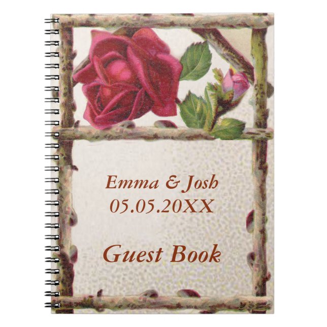 Vintage old rose rustic Victorian Antique Notebook (Front)