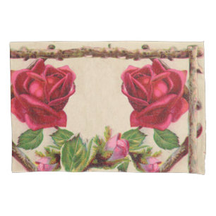 Vintage old rose rustic Victorian Antique Pillow Case