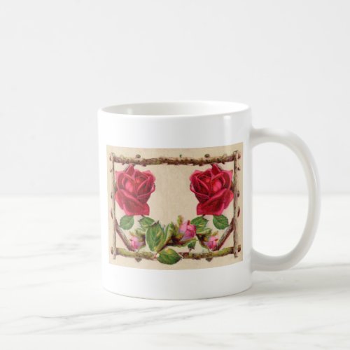 Vintage Old Rose Rustic Victorian Elegant Classic Coffee Mug