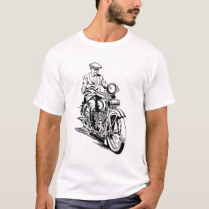 Vintage Old School Motorcycle Rider Graphic T-Shirt
