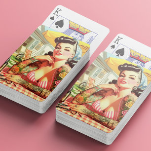 Vintage Old School Pin-up Poker Cards