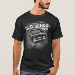 Vintage Old School Rides Black GMC Pickup Truck  T-Shirt