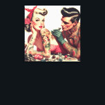 Vintage Old School Tattoo Couple Illustration Canvas Print<br><div class="desc">Vintage Old School Tattoo Couple Illustration</div>