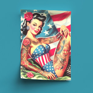 Vintage Old School Tattoo Pin Up Tissue Paper