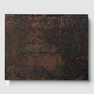 Vintage Old Scuffed Leather (Faux) Wedding Guest Guest Book