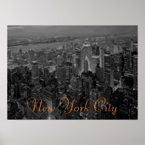 Vintage Old Style New York City Script Poster