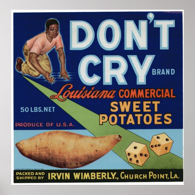 Vintage Old Sweet Potatoes Fruit Crate Labels Poster (Front)