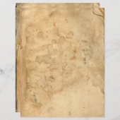 Vintage Old Tea Stained  Letterhead (Front/Back)