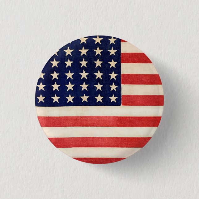 Vintage Old Thirty-Six Star American Flag Button (Front)