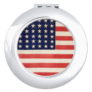 Vintage Old Thirty-Six Star American Flag Compact Mirror