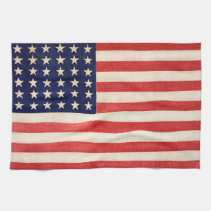 Vintage Old Thirty-Six Star American Flag Kitchen Towel