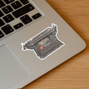 Vintage Old Time Black Manual Typewriter Sticker