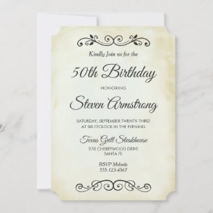 Vintage Old-timey Western Style Birthday Invite