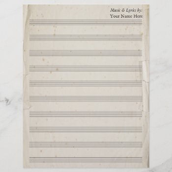 Vintage Old Torn Blank Sheet Music 10 Stave by GranniesAttic at Zazzle