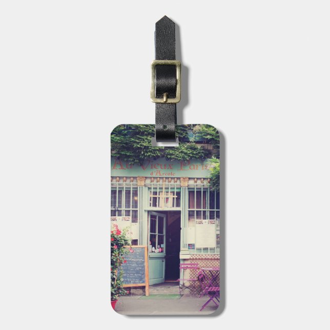 Vintage Old Town Paris Luggage Tag (Front Vertical)