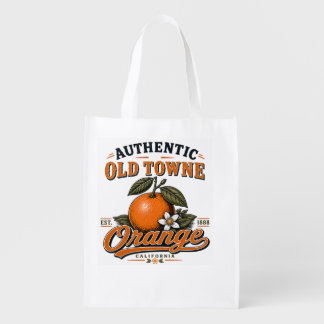 Vintage Old Towne Orange Graphic grocery bag