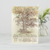 Vintage old tree rustic wedding invitation (Standing Front)