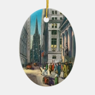 Vintage Old Trininty & Wall Street Ceramic Ornament