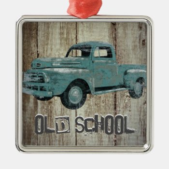 Vintage Old Truck Rustic Old School Ornament by WillowTreePrints at Zazzle