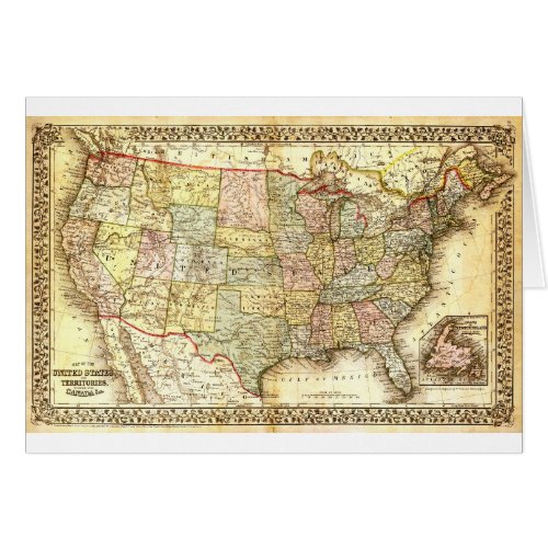 Vintage Old United States USA General Map