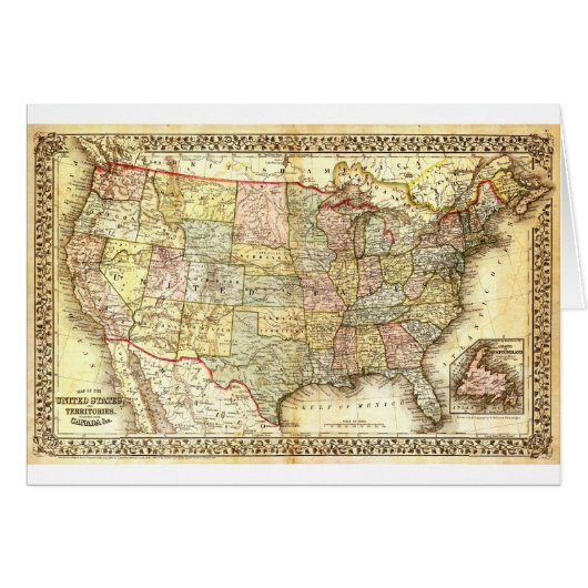 Vintage Old United States USA General Map (Front Horizontal)