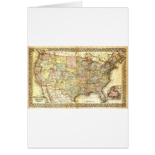 Vintage Old United States USA General Map