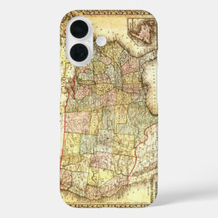 Vintage Old United States USA General Map iPhone 16 Case