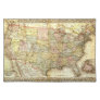 Vintage Old United States USA General Map Cloth Placemat