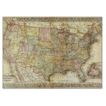 Vintage Old United States USA General Map Cutting Board