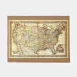 Vintage Old United States USA General Map Doormat