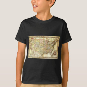 Vintage Old United States USA General Map T-Shirt