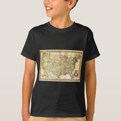 Vintage Old United States USA General Map T_Shirt