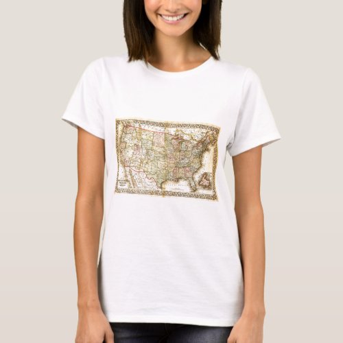 Vintage Old United States USA General Map T_Shirt