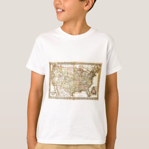 Vintage Old United States USA General Map T_Shirt