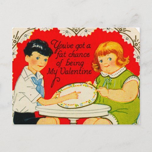 Vintage Old Valentine Chubby Little Girl Holiday Postcard