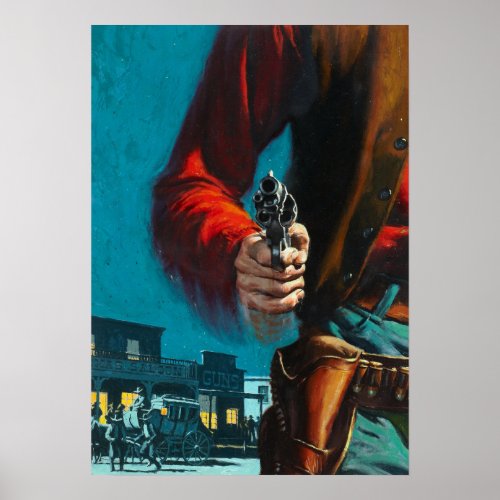 Vintage Old West Gunslinger Cowboy Poster