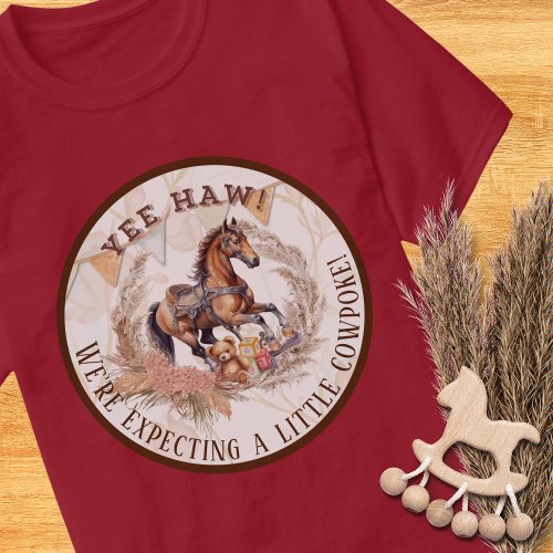 Vintage Old West Rocking Horse Baby Shower T_Shirt