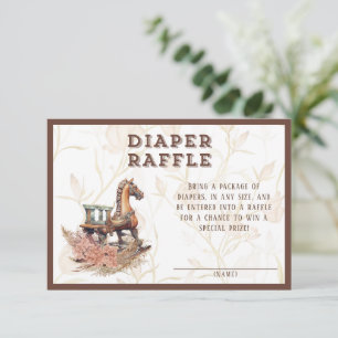 Vintage Old West Rocking Horse Diaper Raffle Enclosure Card