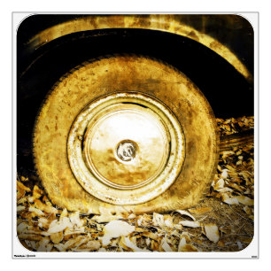 Vintage Old Wheel Of Classic Car Wall Sticker