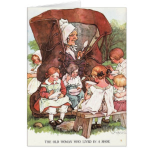 Vintage Old Woman Who Lived in a Shoe, Cards