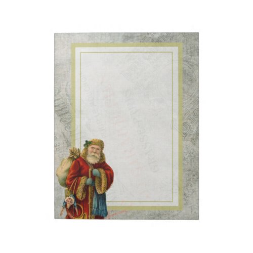 Vintage Old World Christmas Santa Notepad