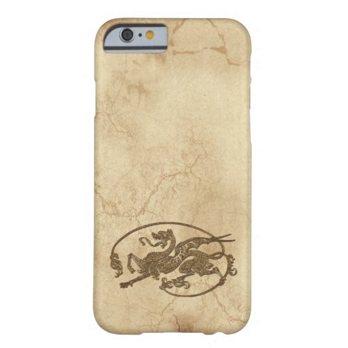 Vintage Old World Dragon on Faux Parchment Barely There iPhone 6 Case