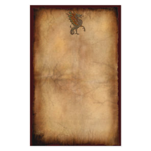 Vintage Old World Dragon on Parchment effect Stationery