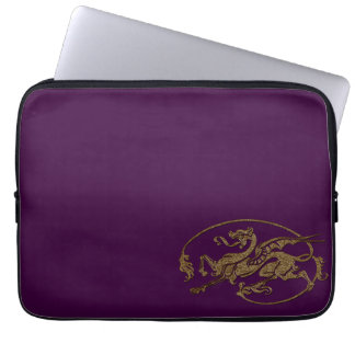 Vintage Old World Dragon on Purple Laptop Sleeve