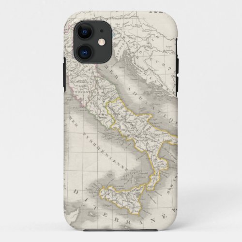 Vintage old world Italy map Italian foodie iPhone 11 Case